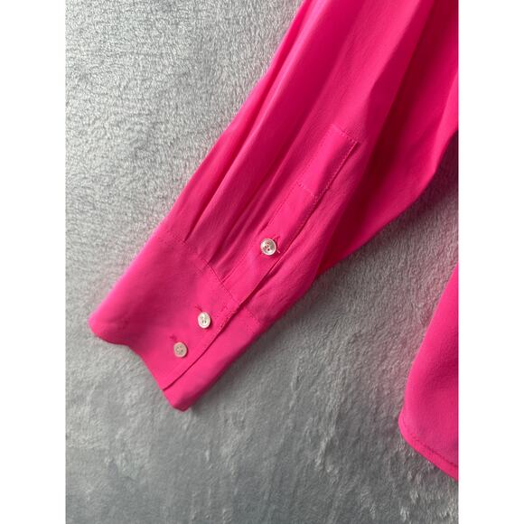 J.Crew “Blythe” Silk Button-Down Blouse • Hot Pink • Size 6 - Picture 6 of 6